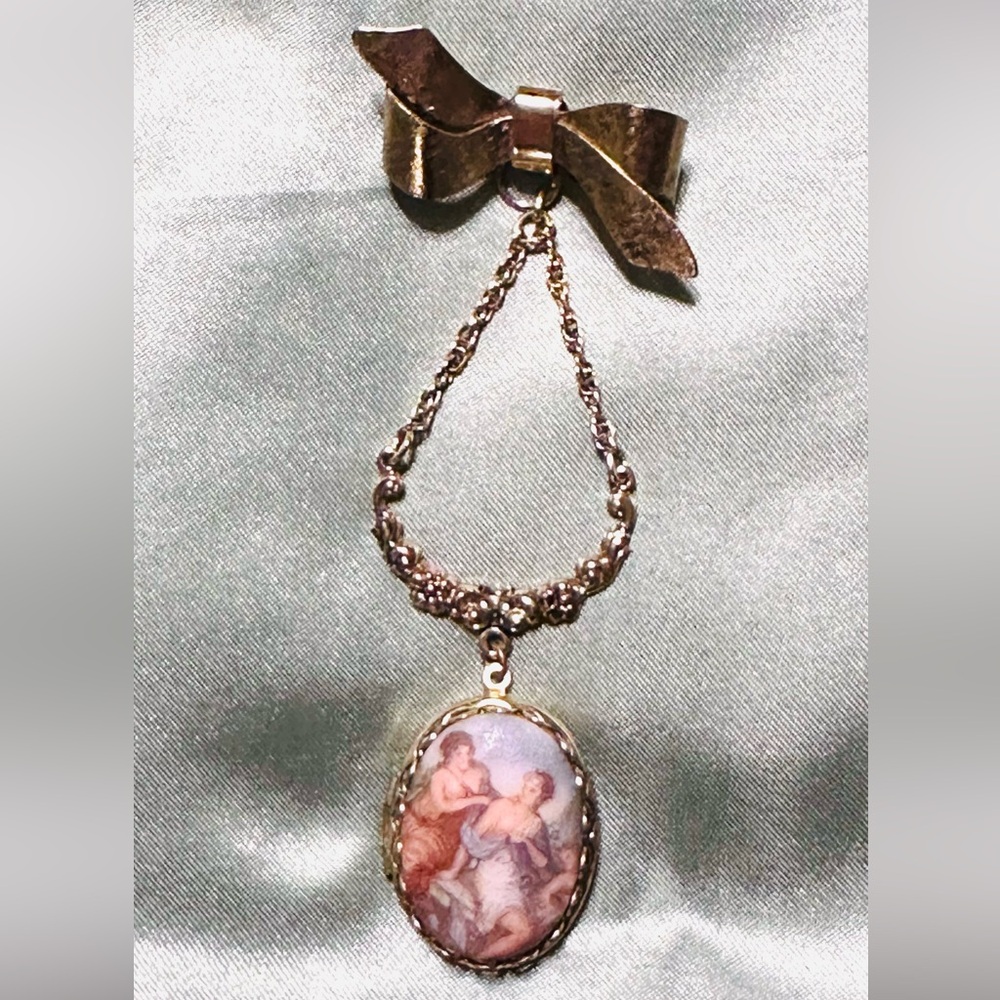 1950’s chatelain locket pin